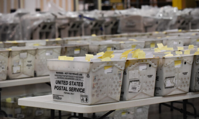 Trays of election ballots are seen at the Palm Beach County Supervisor of Election Warehouse in West Palm Beach, Florida, on Nov. 15, 2018. Michele Eve Sandberg/AFP via Getty Images